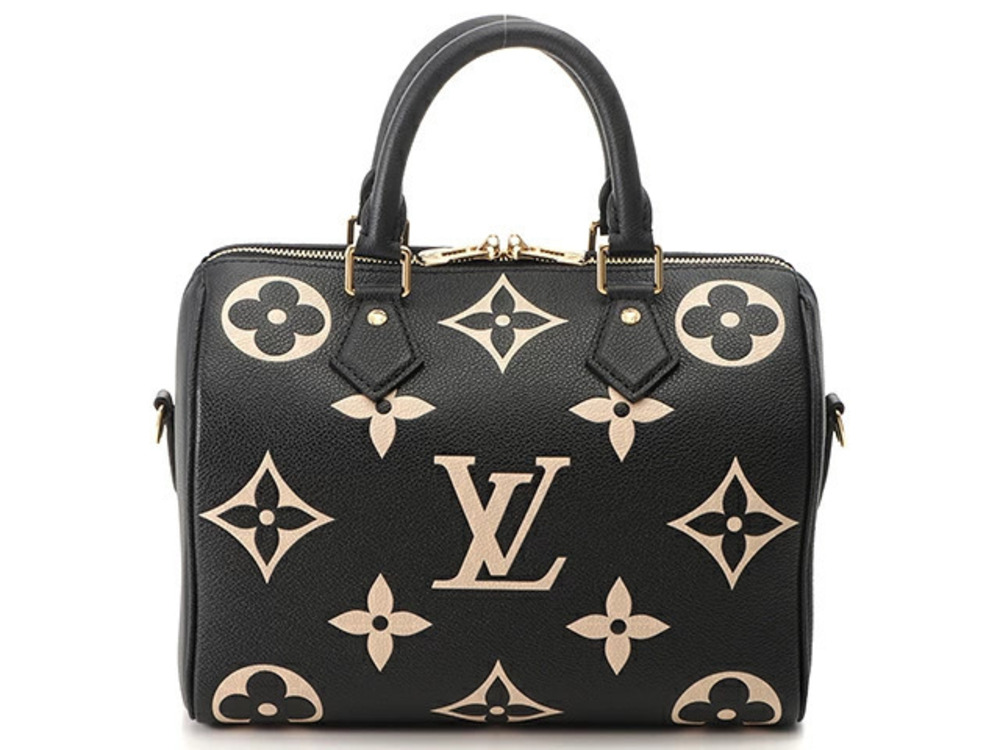 LOUIS VUITTON Speedy Bandouliere Bicolor Empreinte Noir Black